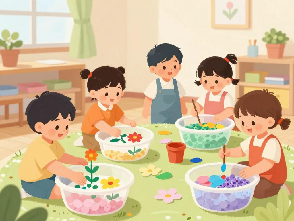 activité printemps crèche sensorielle et manuelle