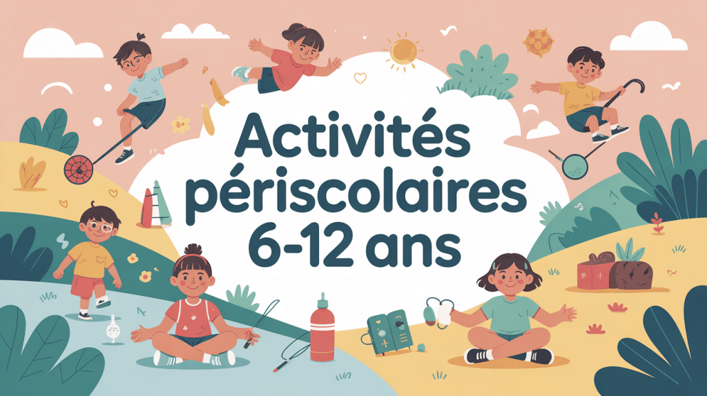 Enfants pratiquant activités périscolaires 6-12 ans sport arts sciences nature