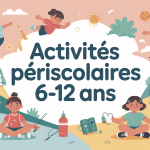 Enfants pratiquant activités périscolaires 6-12 ans sport arts sciences nature