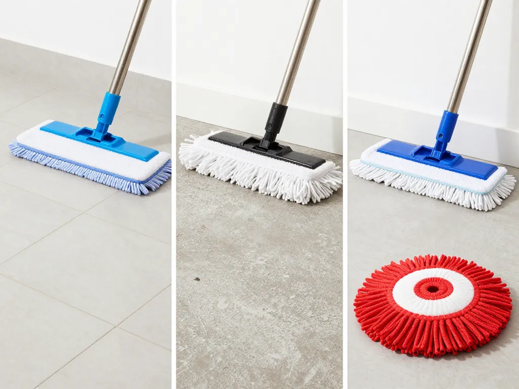 différents balais professionnel microfibre selon sols