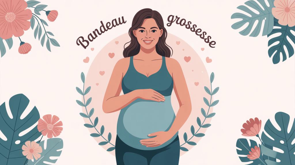 illustration bandeau grossesse femme enceinte stylisée