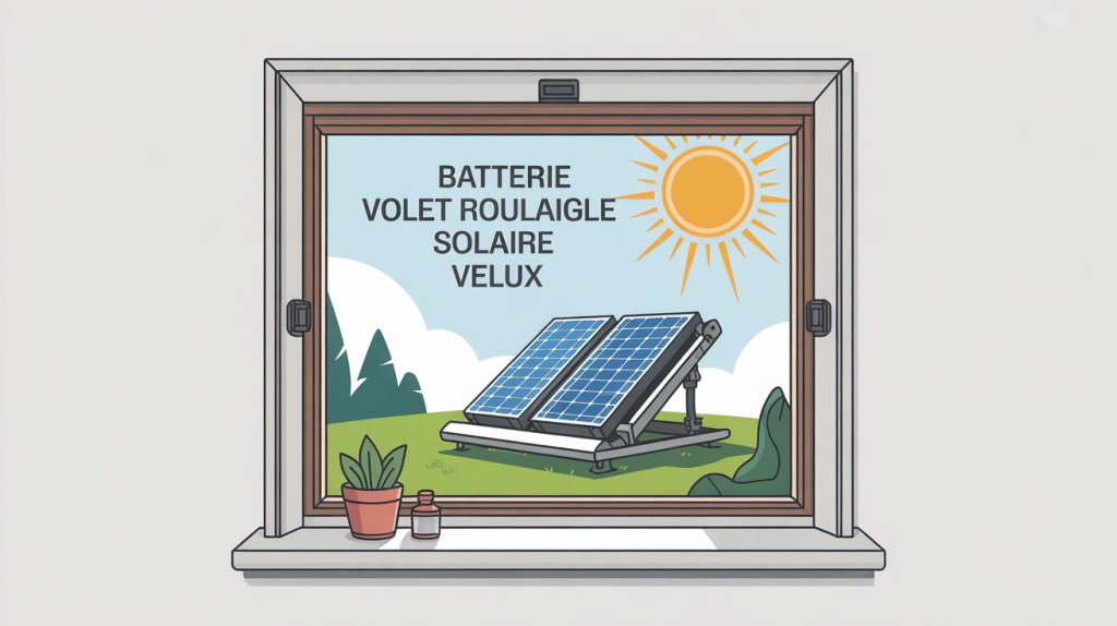batterie pour volet roulant solaire velux sur fenêtre de toit