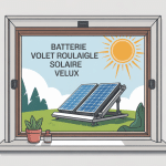 batterie pour volet roulant solaire velux sur fenêtre de toit