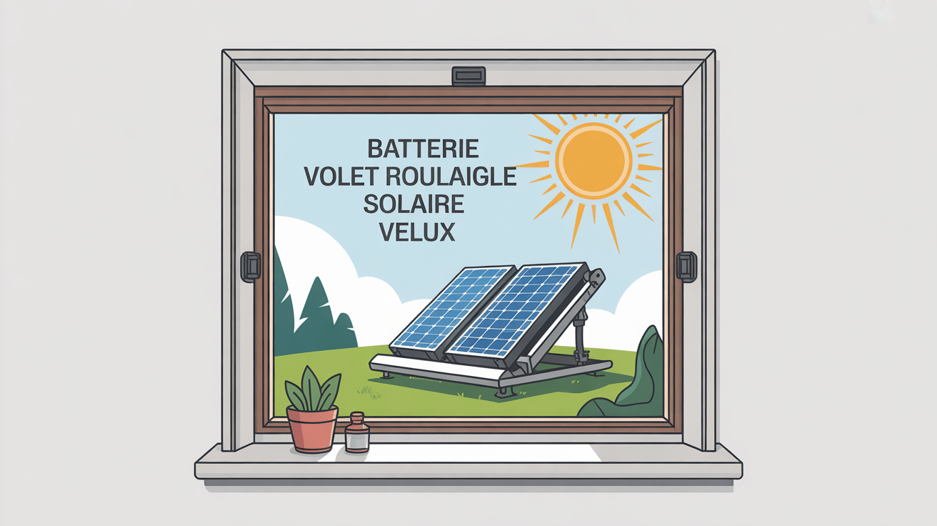 batterie pour volet roulant solaire velux sur fenêtre de toit