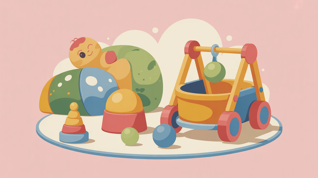 cadeau bébé 1 an motricité illustration jouets développement moteur