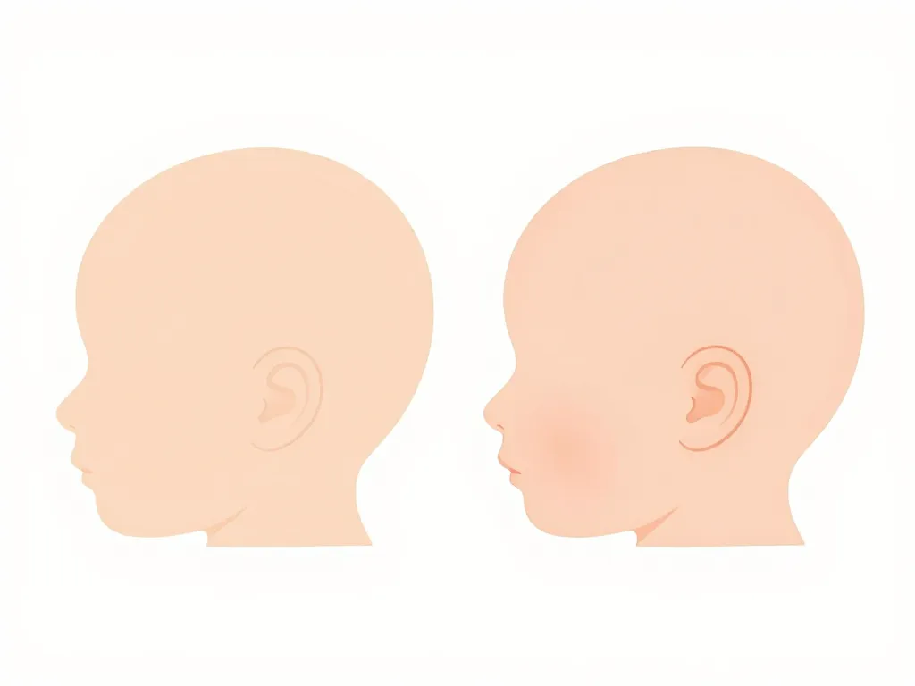 casque plagiocéphalie avant après profils tête bébé