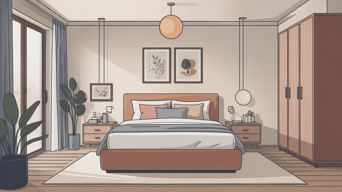 chambre adulte complete 160x200 ensemble moderne illustration