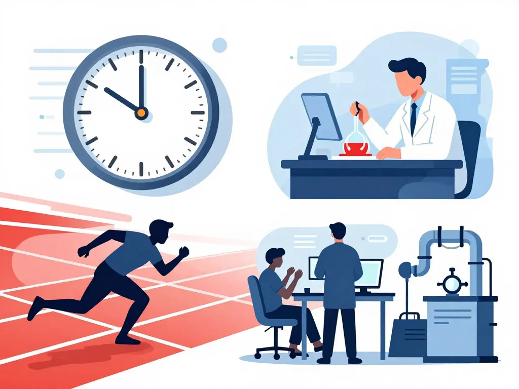 scènes horloge centieme sport labo industrie