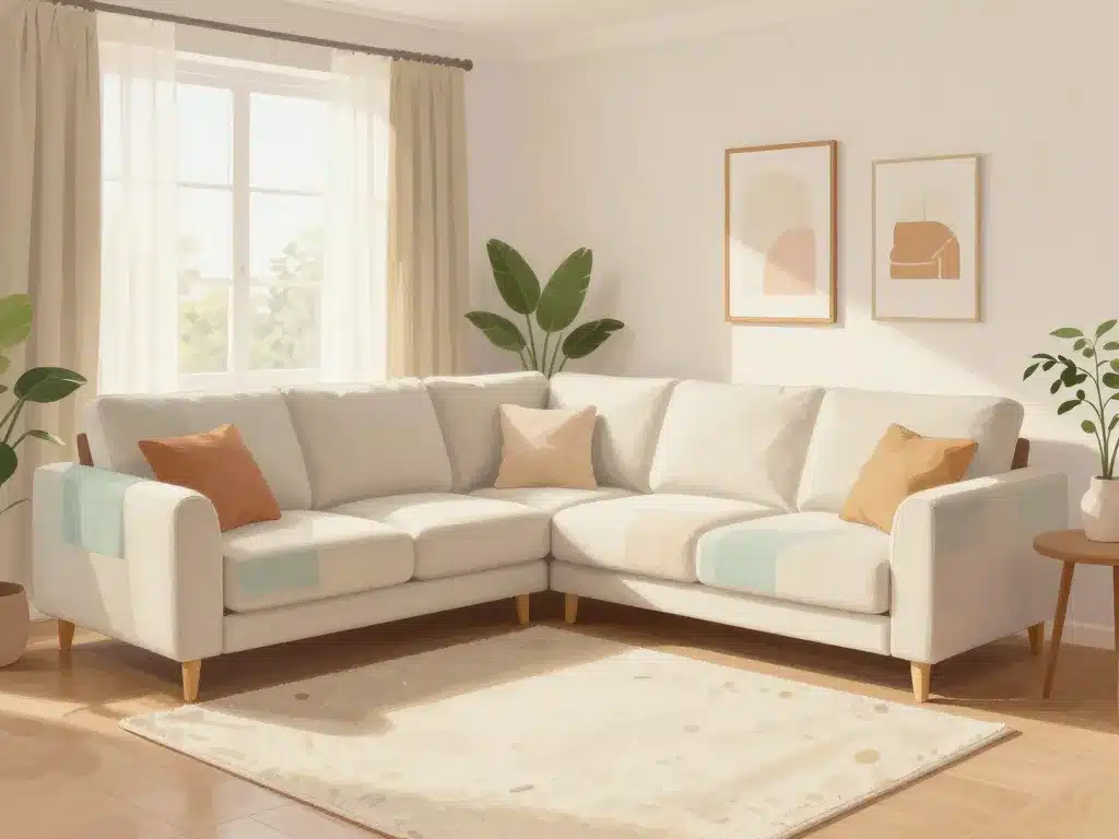 housse canapé d'angle harmonisée déco salon contemporain