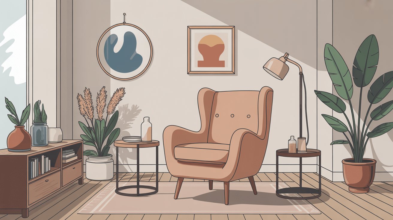 housse fauteuil crapaud élégante dans salon lumineux