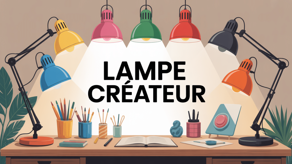 illustration espace creatif avec lampe createur