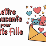 Lettre amusante pour ma petite fille avec enveloppe et dessins mignons