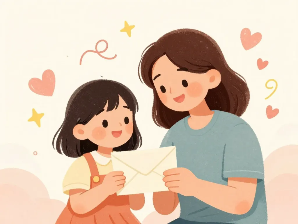 Lettre amusante pour ma petite fille parent et enfant partagent une lettre