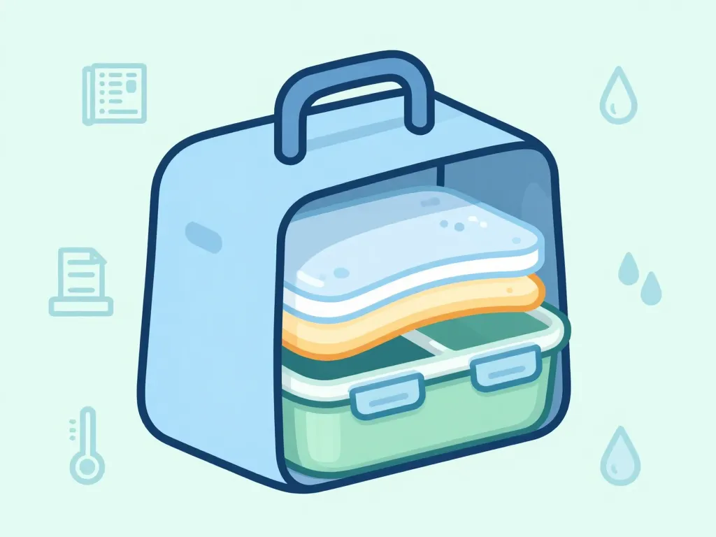 Diagramme lunch bag and lunch box isolation étancheité au bureau et à l’école