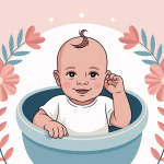 Mon bébé secoue sa tête de gauche à droite rapidement illustration vectorielle apaisante