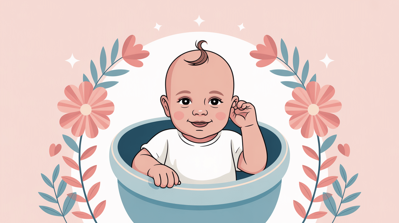 Mon bébé secoue sa tête de gauche à droite rapidement illustration vectorielle apaisante