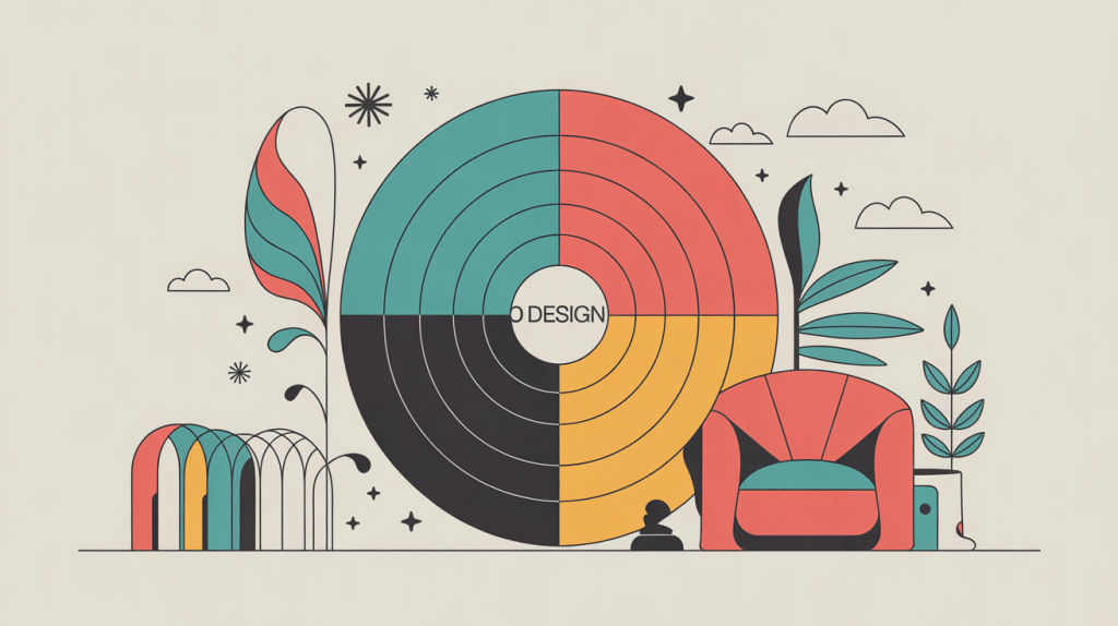 Illustration colorée o design cercle abstrait design contemporain