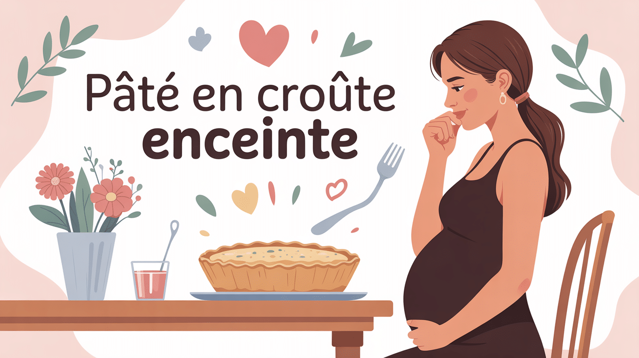 future maman hésitant devant pâté en croûte enceinte