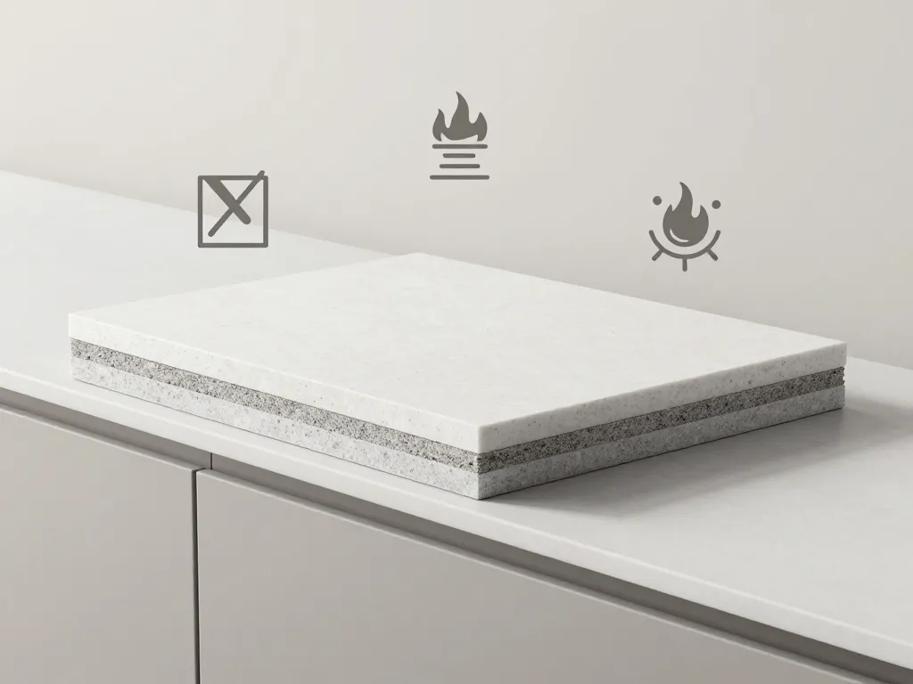 Structure coupe plan de travail en Dekton avantages