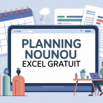 planning nounou excel gratuit sur ordinateur avec parents et nounou