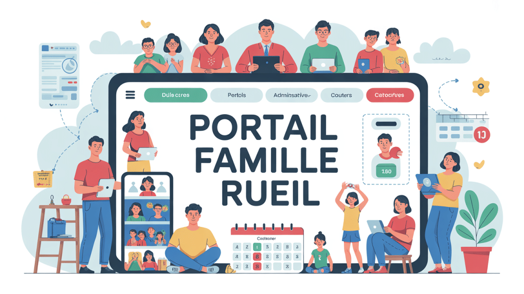 Portail famille Rueil illustration familles démarches en ligne
