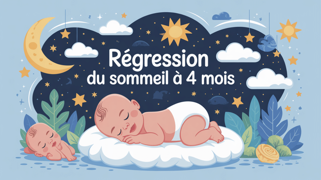 illustration bébé nuit regression sommeil 4 mois
