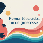remontée acide fin de grossesse signe accouchement femme enceinte illustrée