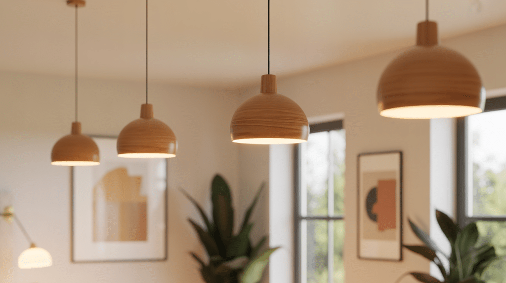 Illustration élégante de spot en bois dans un intérieur moderne