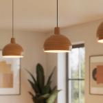 Illustration élégante de spot en bois dans un intérieur moderne