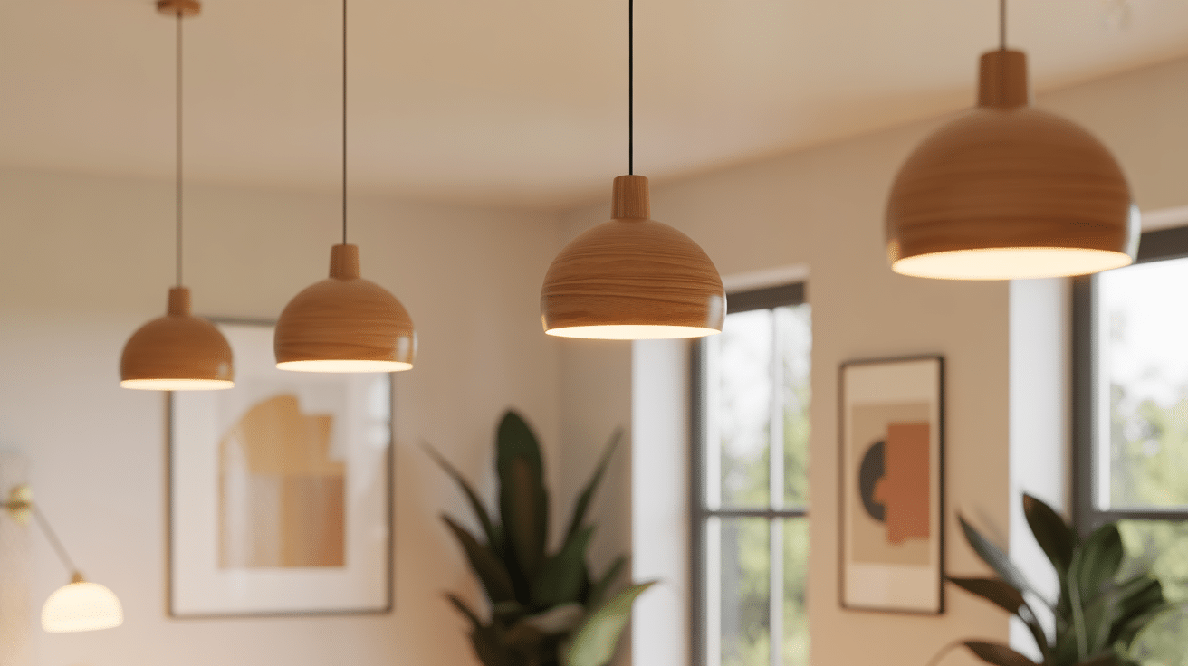 Illustration élégante de spot en bois dans un intérieur moderne