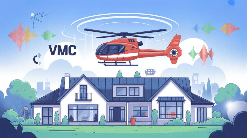 vmc bruit hélicoptère illustration maison