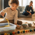 activités 2 ans enfant transvaser riz