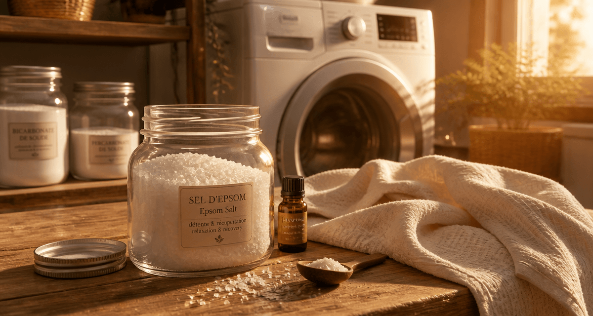 assouplissant maison sans vinaigre sel d'Epsom huile essentielle