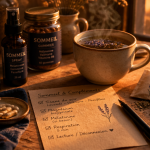 complements alimentaires pour dormir sur table avec tisane et plantes