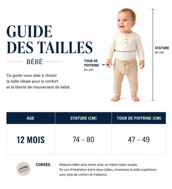 Guide des tailles et mensurations pour choisir une robe anniversaire 1 an