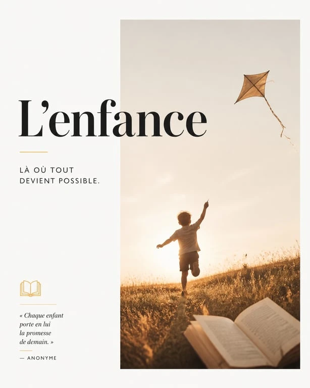 Citation pour enfance : illustration poétique sur la nostalgie et la pureté du regard enfantin