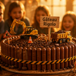 gateau rigolo anniversaire chantier chocolat