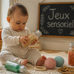 jeux sensoriel bebe explorant tapis eveil