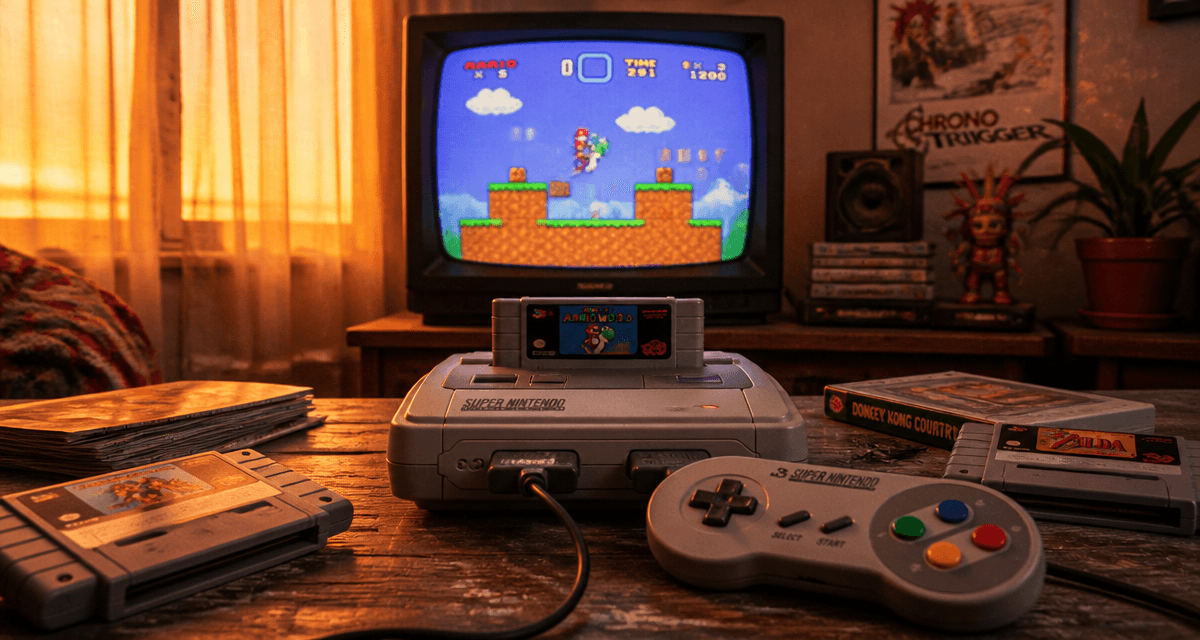 jeux vidéo enfance console rétro sur table