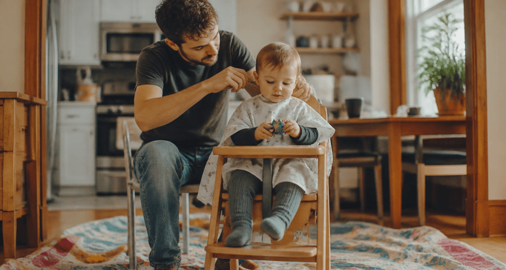 coupe bebe garcon chaise haute