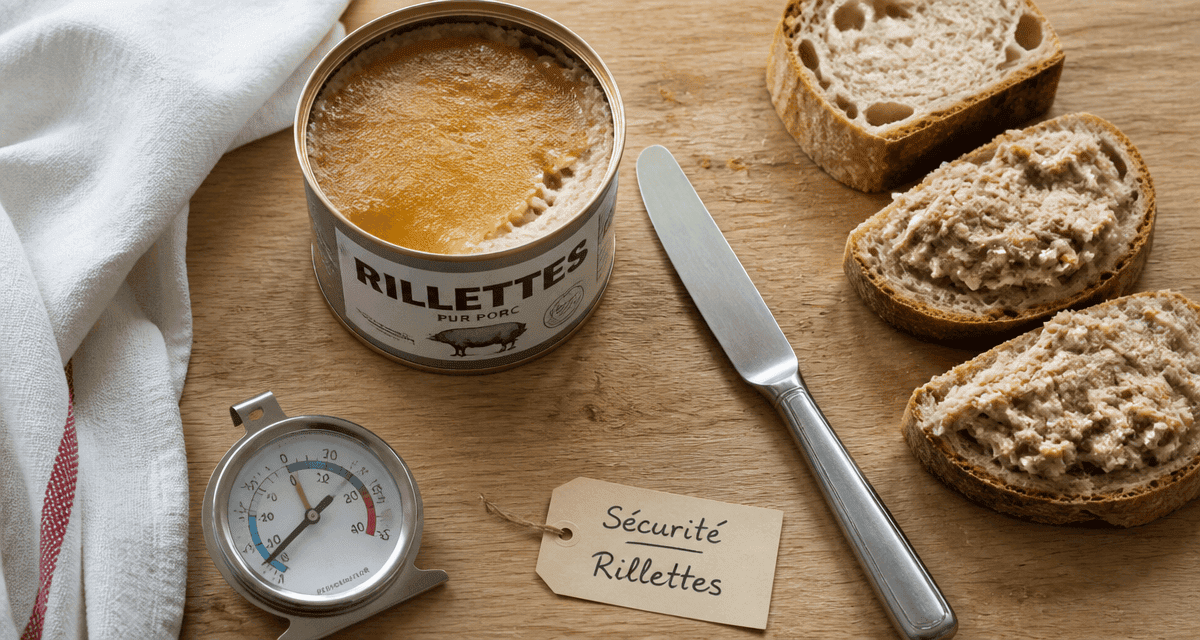 Rillette industrielle et grossesse, boîte ouverte sur table