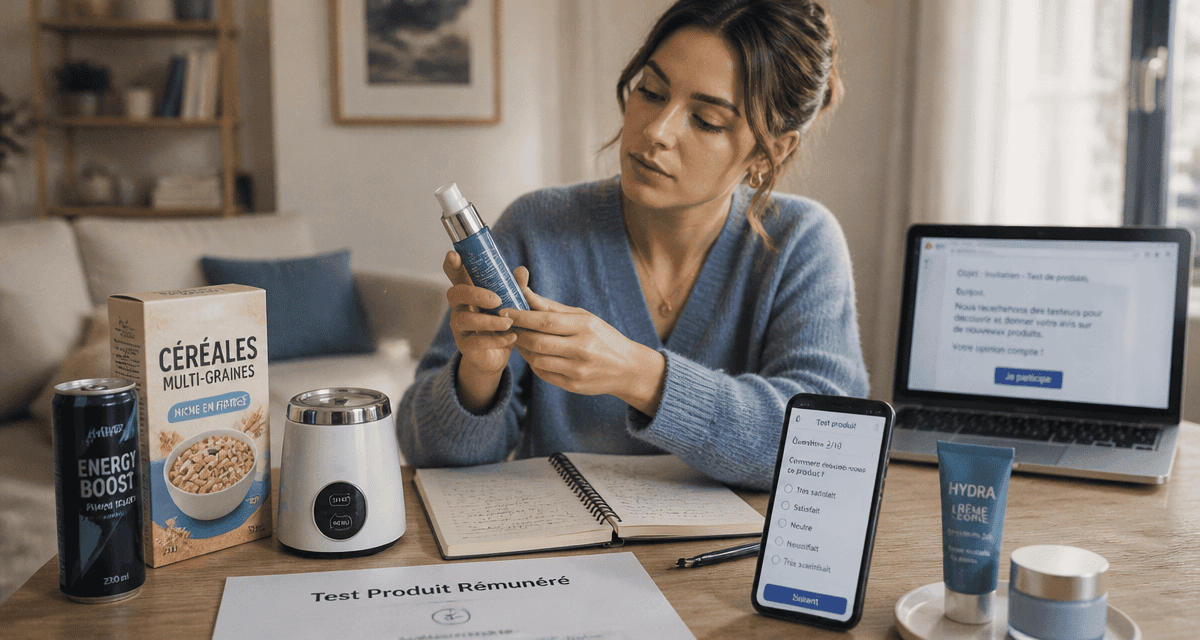 test produit rémunéré femme carnet produits