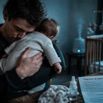 Bébé qui grogne et racle la gorge : parent avec sérum physiologique