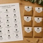 Bon pour calendrier de l'avent à imprimer : coupons à découper et mini enveloppes