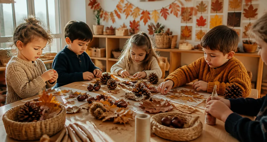 bricolage automne maternelle enfants feuilles