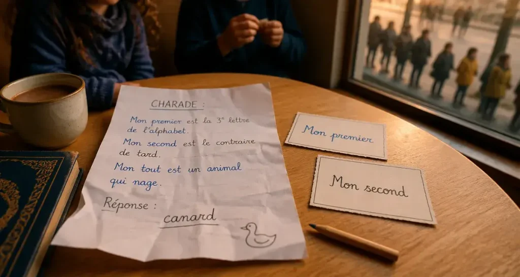 Charade enfance facile sur table pour enfants