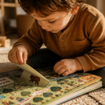 cherche et trouve des tout petit enfant lisant