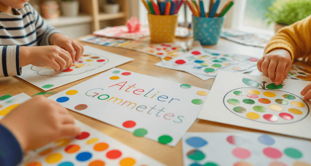 dessin gommette enfants atelier motricité fine