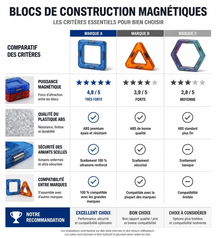 Critères de sélection pour choisir les meilleurs blocs de construction magnétiques pour enfants
