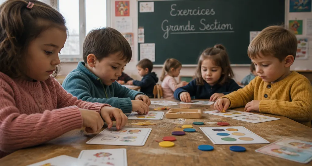 exercice grande section enfants en classe